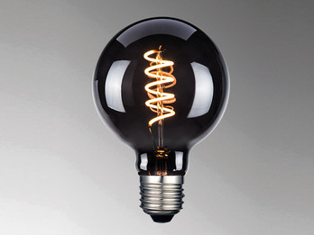 E27 Filament LED Globe Ø9,5cm Deko Glühlampe Rauchfarben 4 Watt, 60 Lumen