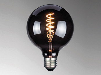 E27 Filament LED Globe Ø12,5cm Deko Glühlampe Rauchfarben 4 Watt, 60 Lumen