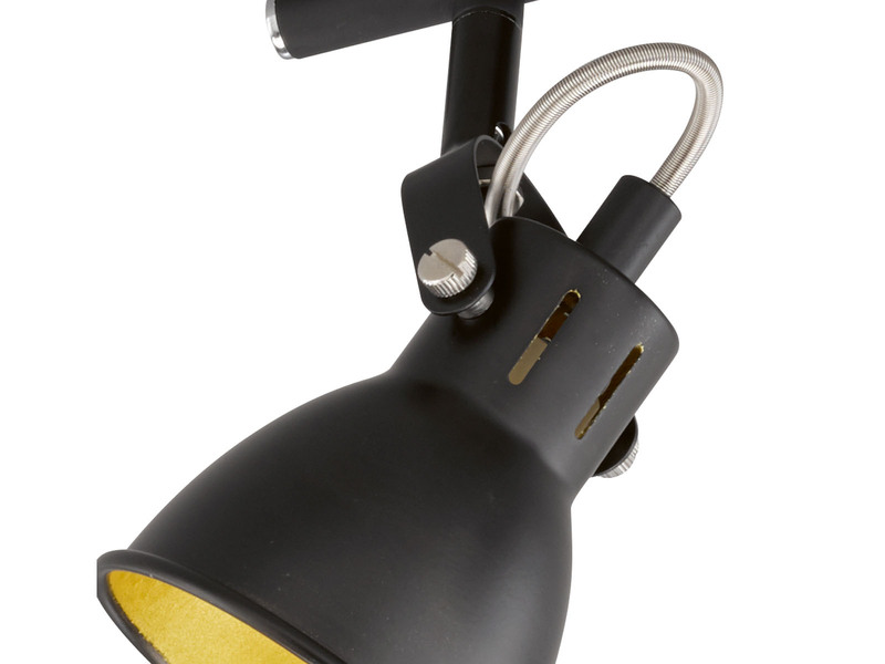 LED Deckenstrahler BOBBY 3-flammig rund Schwarz Gold, Ø 20cm