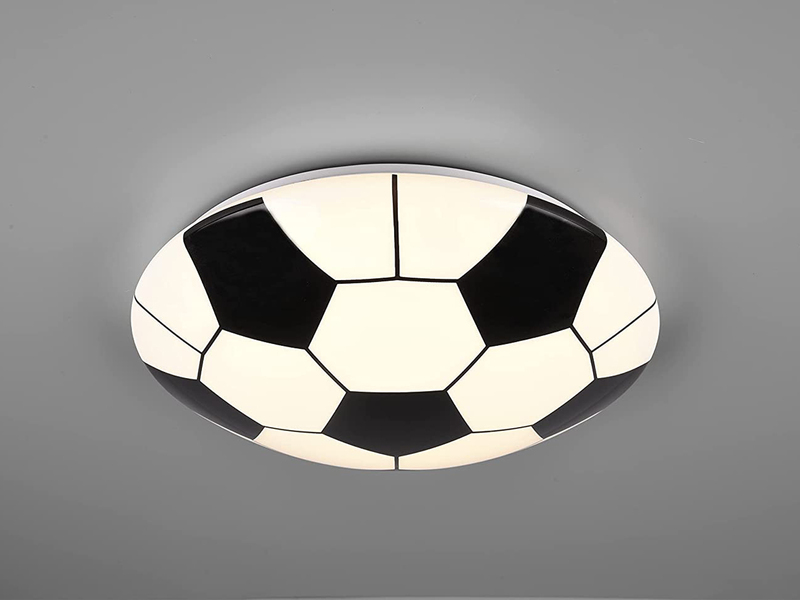 LED Deckenleuchte KLOPPI Schwarz/Weiß Fussball Design, Ø 36cm
