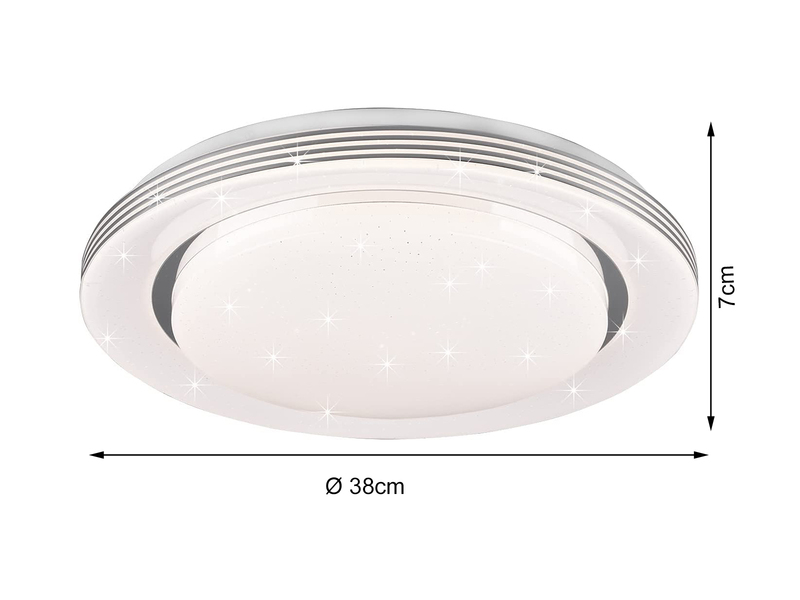 LED Deckenleuchte ATRIA Fernbedienung, dimmbar Sternenhimmel, Weiß Ø38cm