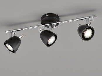 LED Deckenstrahler GEMMA Schwarz 3-flammig Industrial Style, Breite 50cm