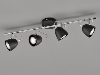 LED Deckenstrahler GEMMA Schwarz 4-flammig Industrial Style, Breite 65cm