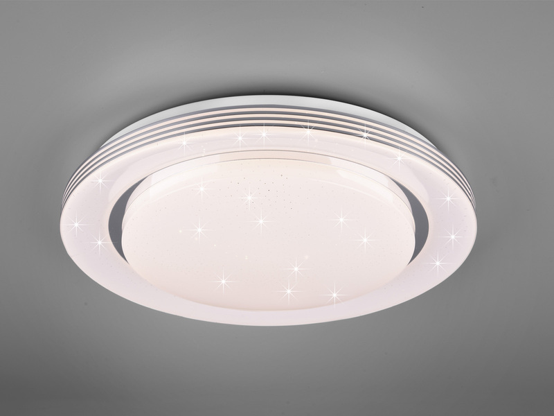 LED Deckenleuchte ATRIA mit Fernbedienung dimmbar Sternenhimmel Weiß Ø 48cm
