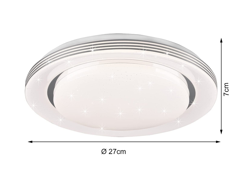 LED Deckenleuchte ATRIA Fernbedienung, dimmbar Sternenhimmel, Weiß Ø27cm