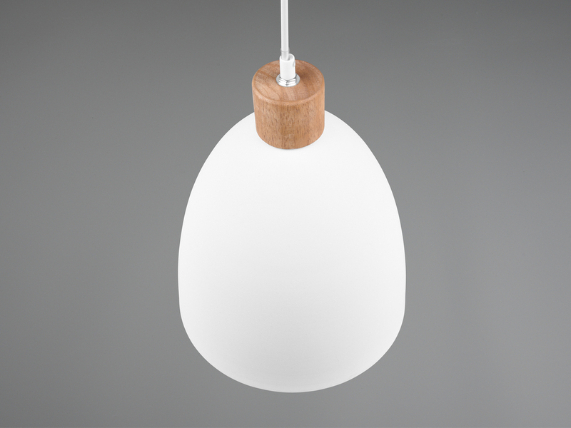 LED Pendelleuchte Lampenschirm Metall/Holz Weiß dimmbar Ø25cm