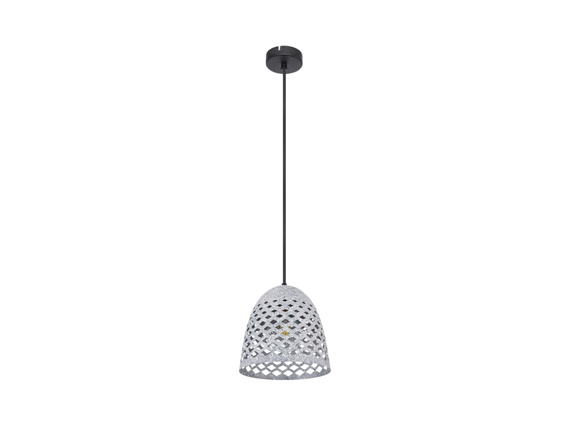Pendelleuchte HOLLIE mit Lampenschirm Metall Silber, Ø 20cm