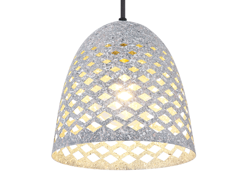 Pendelleuchte HOLLIE mit Lampenschirm Metall Silber, Ø 20cm