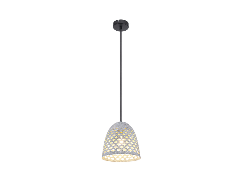 Pendelleuchte HOLLIE mit Lampenschirm Metall Silber, Ø 20cm