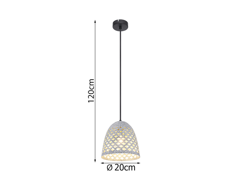 Pendelleuchte HOLLIE mit Lampenschirm Metall Silber, Ø 20cm