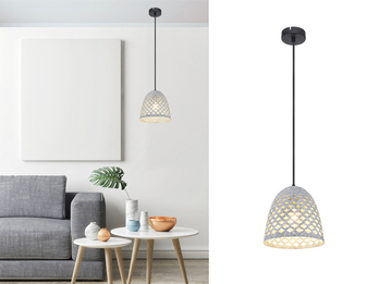 LED Pendelleuchte mit Lampenschirm Metall Silber, Ø 20cm