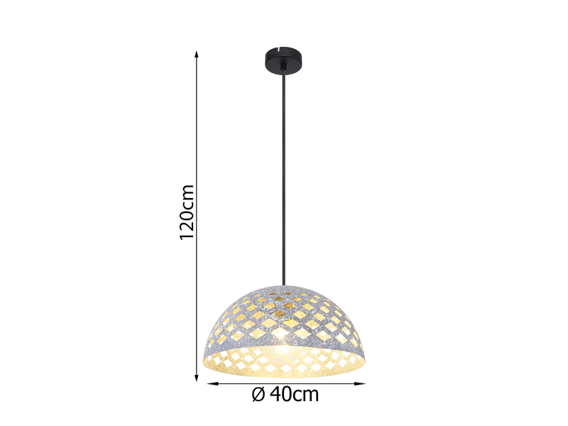 LED Pendelleuchte mit Lampenschirm Ø 35cm, Metall Silber