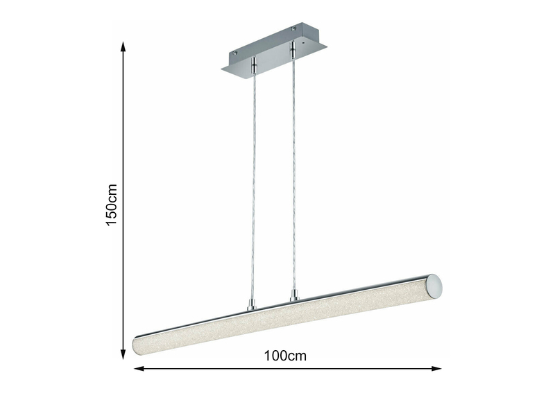 LED Pendelleuchte LEIA Chrom, dimmbar Fernbedienung & Farbwechsler - 100cm