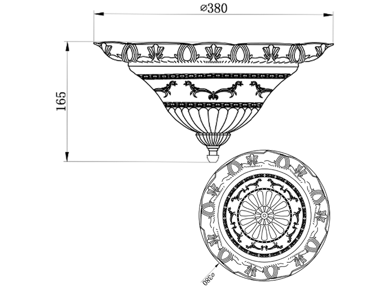 Deckenleuchte Landhausstil Rostoptik mit Glasschirm Weiß & E27 LED Ø 38cm