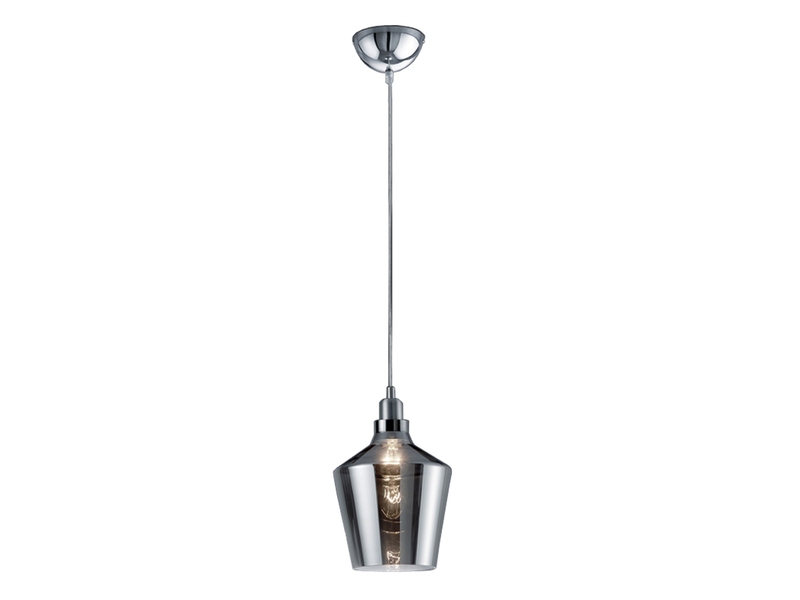 LED Pendelleuchte 1-flammig klein mit Rauchglas Lampenschirm, Ø 20cm