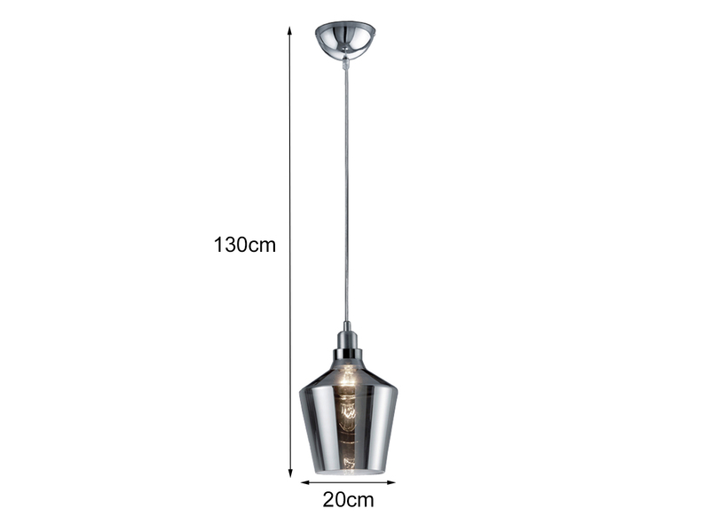LED Pendelleuchte mit Rauchglas Lampenschirm Ø 20cm, einflammig