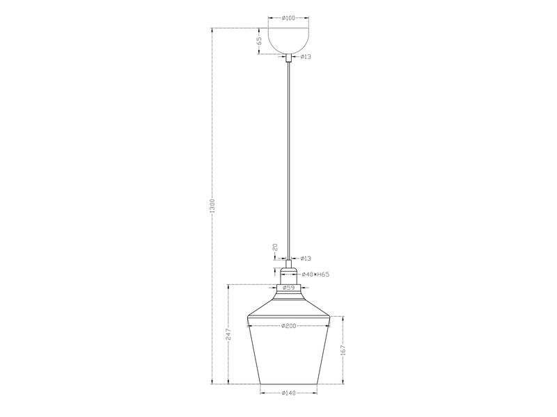 LED Pendelleuchte mit Rauchglas Lampenschirm Ø 20cm, einflammig