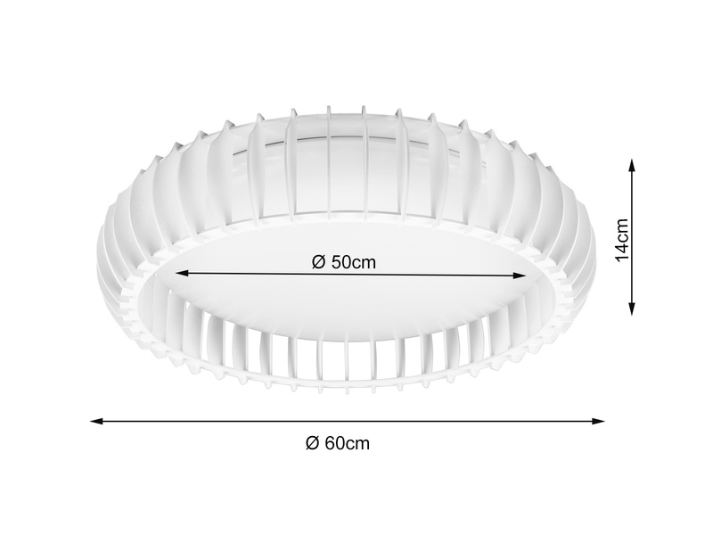 LED Deckenleuchte MONTE Naturholz Weiß dimmbar Fernbedienung Ø60cm