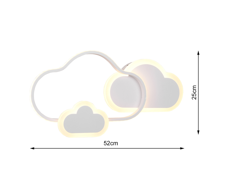 Deckenleuchte CLOUDY dimmbare Wolke mit Farbwechsler 52x25cm