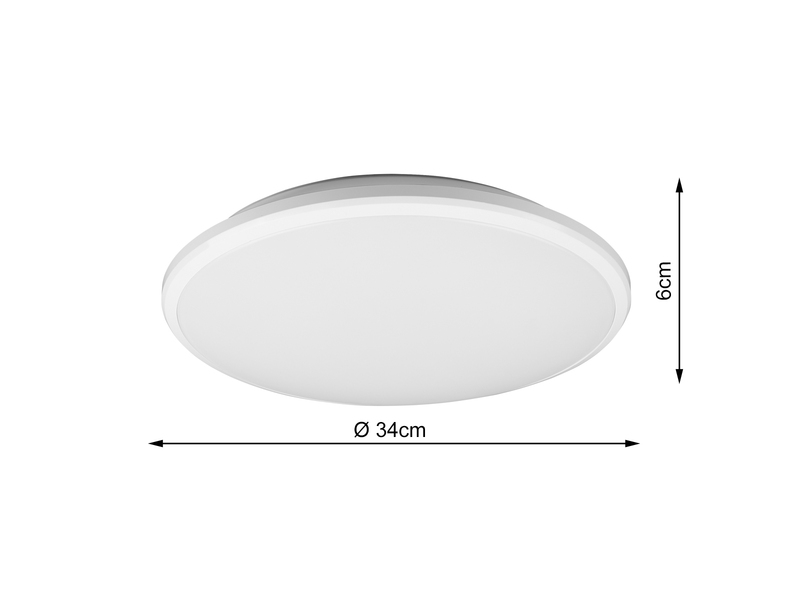 LED Deckenleuchte LIMBUS Weiß, 3 Stufen Dimmer, Neutralweiß - Ø34cm