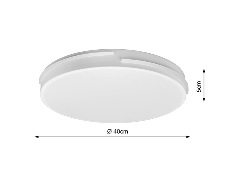 LED Deckenleuchte TACOMA Weiß dimmbar Lichtfarbe einstellbar Ø40cm