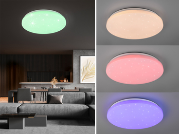 LED Deckenleuchte KIRA mit Fernbedienung, Sternenhimmel & Farbwechsel, Ø 38cm