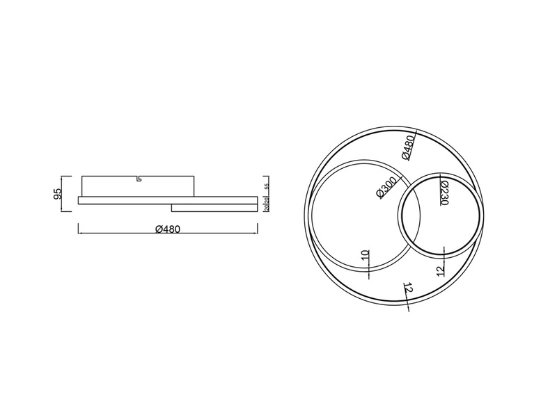 LED Deckenleuchte VUELTA Weiß 3 Stufen Dimmer, Lichtfarbe einstellbar Ø48cm