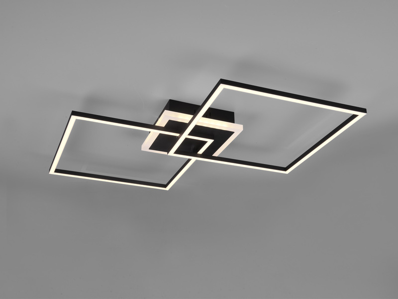 LED Deckenleuchte ARRIBO Schwarz 3 Stufen Dimmer, Farbwechsler 85cm breit
