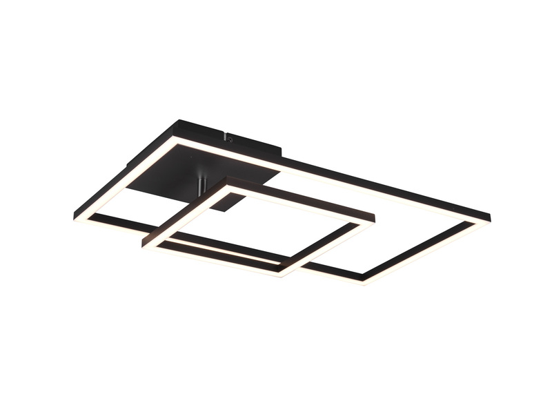 LED Deckenleuchte PADELLA Schwarz dimmbar Warmweiß, Breite 63cm