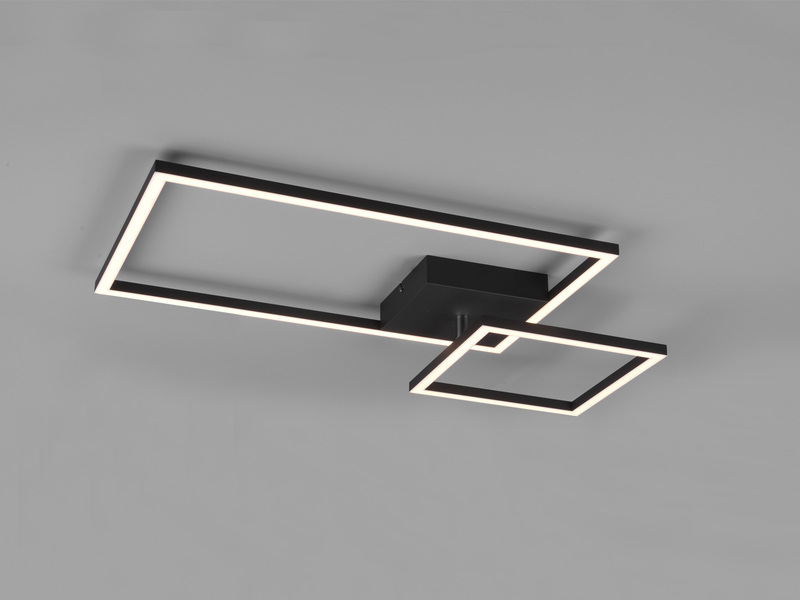LED Deckenleuchte PADELLA Schwarz dimmbar Warmweiß, Breite 63cm