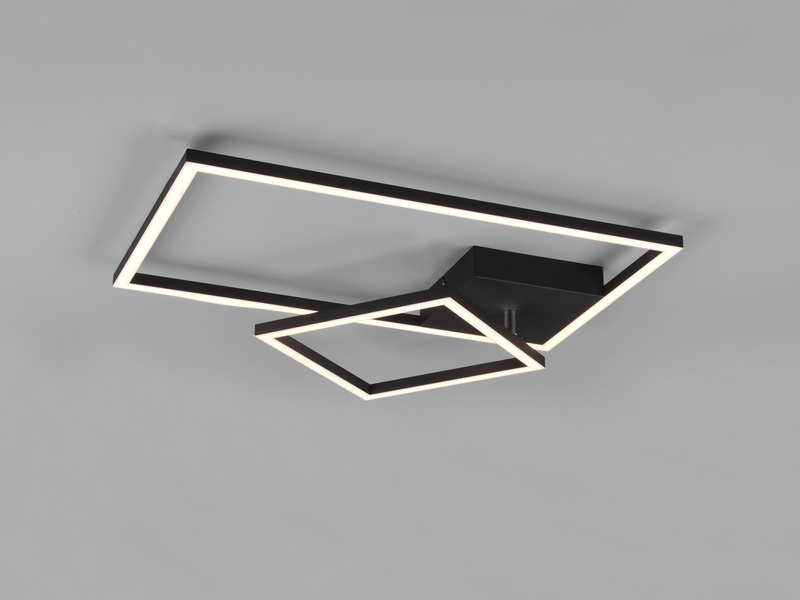 LED Deckenleuchte PADELLA Schwarz dimmbar Warmweiß, Breite 63cm