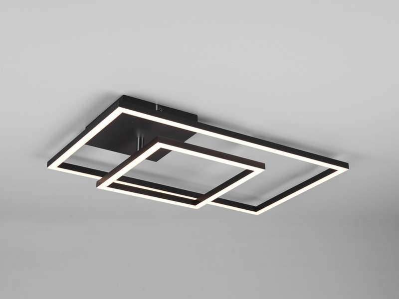 LED Deckenleuchte PADELLA Schwarz dimmbar Warmweiß, Breite 63cm