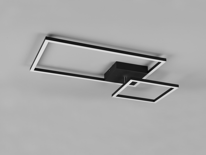 LED Deckenleuchte PADELLA Schwarz dimmbar Warmweiß, Breite 63cm