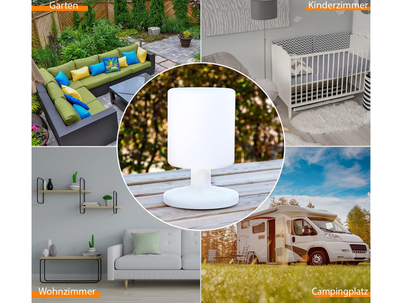 LED Akku Tischlampe MAXIMA Outdoor & Indoor, per USB aufladbar, Höhe 25,5cm