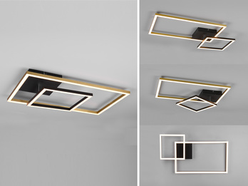LED Deckenleuchte PADELLA Messing matt dimmbar Warmweiß, Breite 63cm