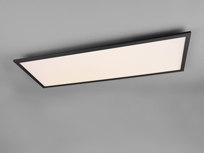 LED Deckenleuchte ALPHA Schwarz Panel rechteckig Ultra Slim, Breite 80cm