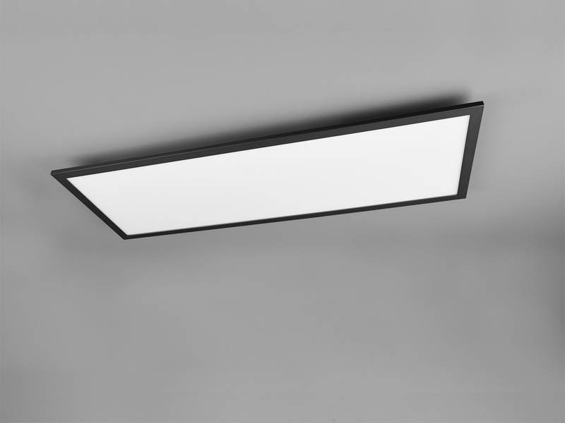 LED Deckenleuchte ALPHA Schwarz Panel rechteckig Ultra Slim, Breite 80cm