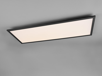 LED Deckenleuchte ALPHA Schwarz Panel rechteckig Ultra Slim, Breite 80cm