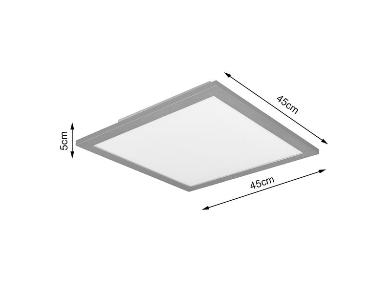 LED Deckenleuchte ALPHA Titan Panel eckig 45x45cm, 5cm ultra slim