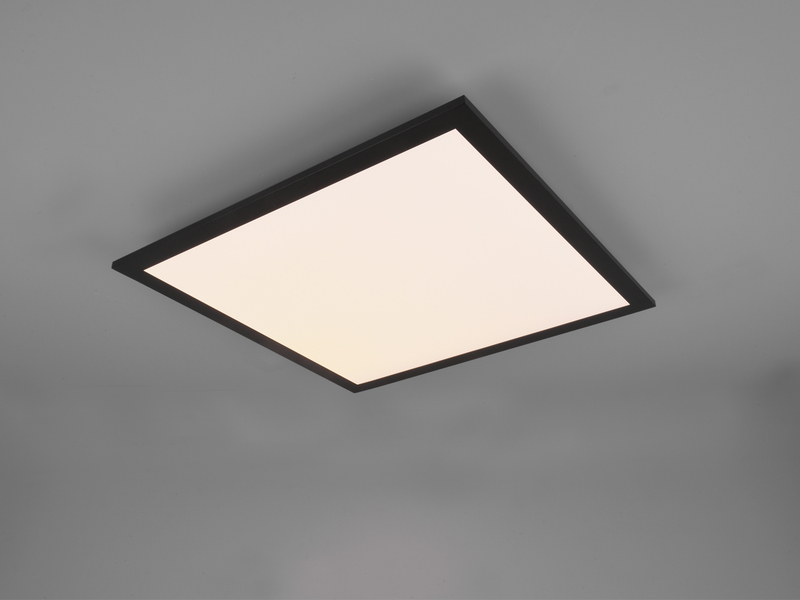 LED Deckenleuchte ALPHA Schwarz Panel eckig Ultra Slim, Quadrat 45cm