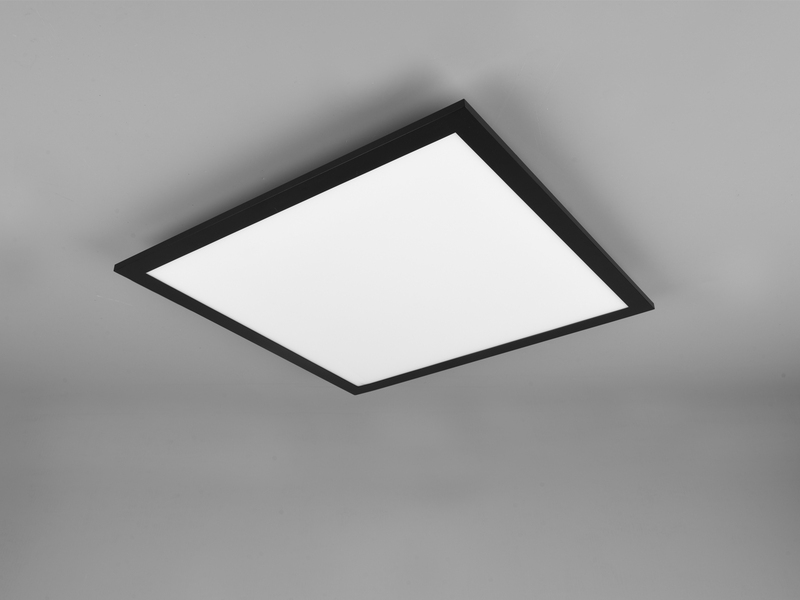 LED Deckenleuchte ALPHA Schwarz Panel eckig Ultra Slim, Quadrat 45cm
