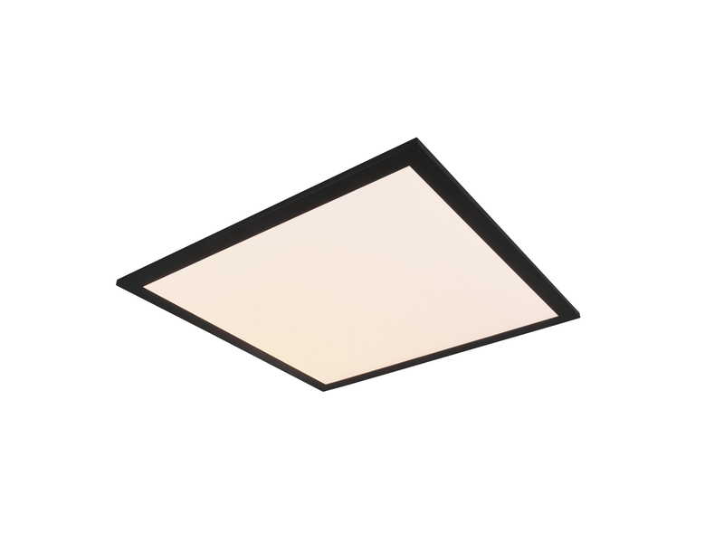 LED Deckenleuchte ALPHA Schwarz Panel eckig Ultra Slim, Quadrat 45cm