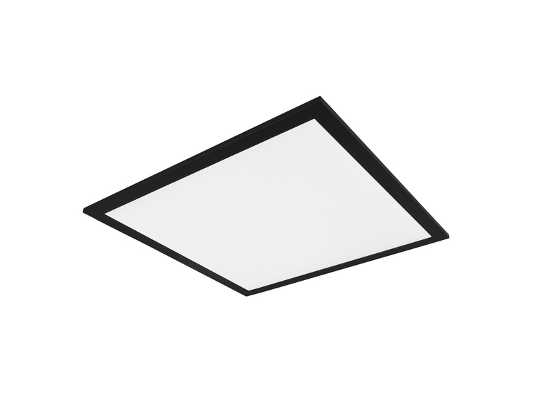 LED Deckenleuchte ALPHA Schwarz Panel eckig Ultra Slim, Quadrat 45cm