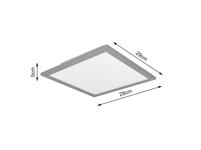 LED Deckenleuchte ALPHA Titan Panel eckig Ultra Slim, Quadrat 29cm