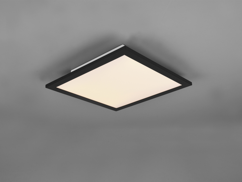LED Deckenleuchte ALPHA Schwarz Panel eckig Ultra Slim, Quadrat 29cm