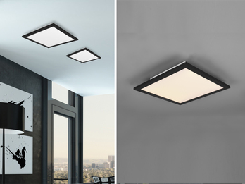 LED Deckenleuchte ALPHA Schwarz Panel eckig Ultra Slim, Quadrat 29cm