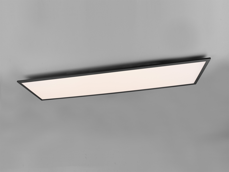 Große LED Panel Deckenleuchte GAMMA mit Fernbedienung, Schwarz, Breite 119cm