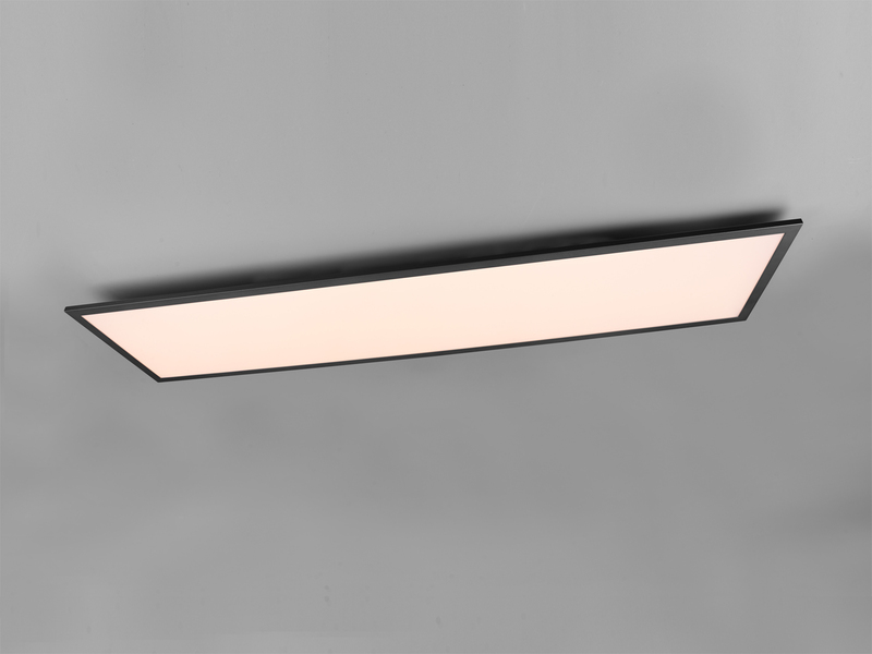 Große LED Panel Deckenleuchte GAMMA mit Fernbedienung, Schwarz, Breite 119cm