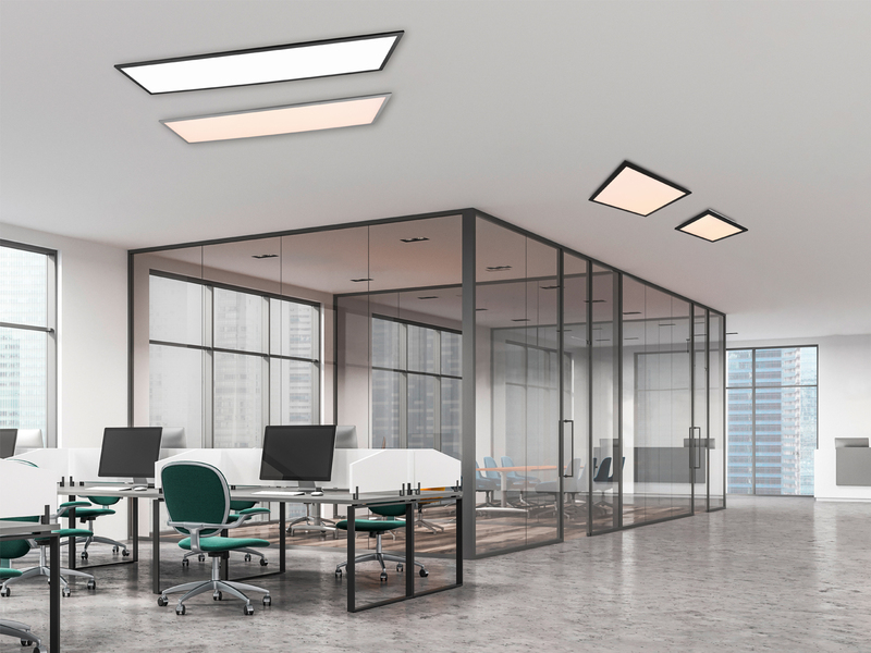 Große LED Panel Deckenleuchte GAMMA mit Fernbedienung, Grau, Breite 119cm