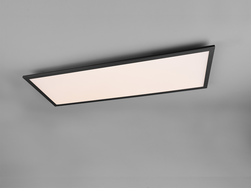 Große LED Panel Deckenleuchte GAMMA mit Fernbedienung, Schwarz, Breite 80cm